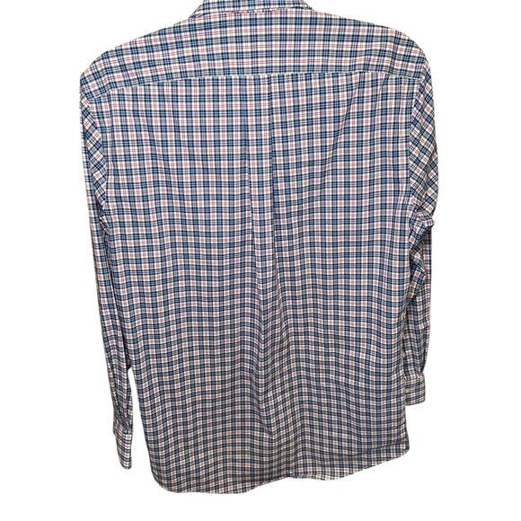 Ralph Lauren Men 32/33 Button Down‎ Plaid Slim Fit Stretch Non Iron Blue & Red - Picture 5 of 9